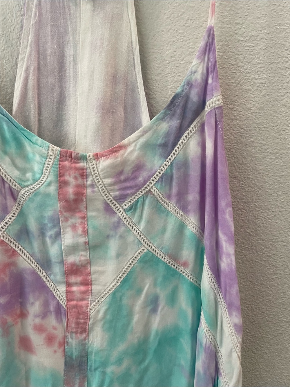 Entry Tie-Dye Pastel Slip Dress in Purple, Teal, Pink